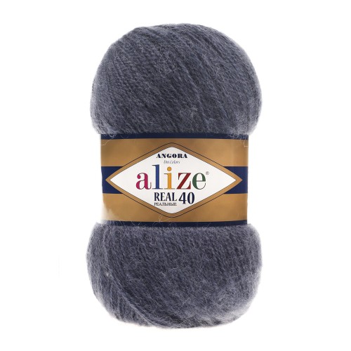 Пряжа Alize Angora Real 40 411 джинсовый меланж