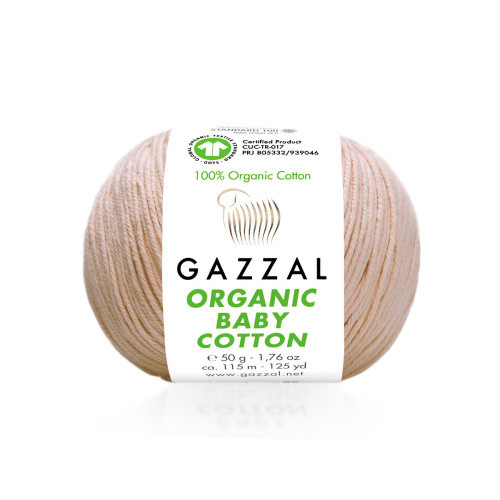 Пряжа Gazzal Organic baby cotton 442 топленое молоко