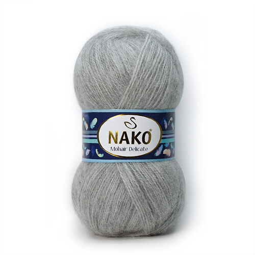 Пряжа Nako Mohair Delicate 6128 светло-серый меланж